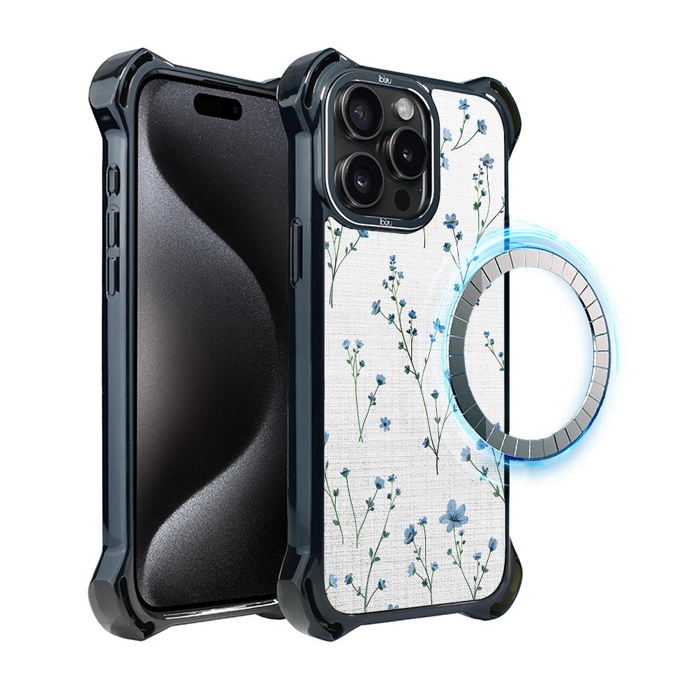 Etui Iphone 15 Pro Ibizu Dropguard Ultra Z Magsafe, Pastel Bloom, Niebieski Sen