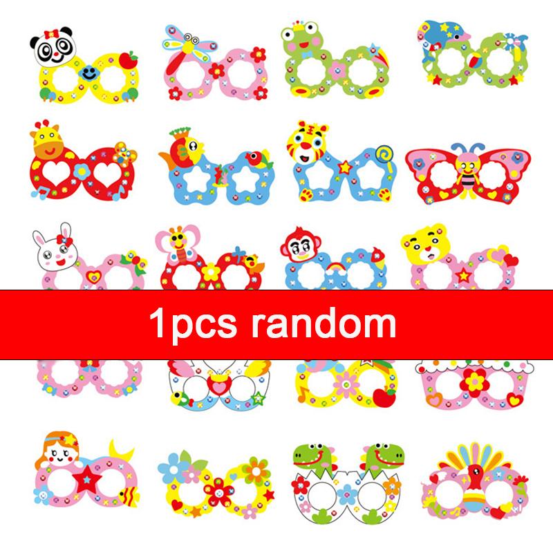 

Cute Cartoon EVA Glasses DIY Handmade Material Kit for Kids Self Adhered Diamond Foam Sticker Glasses Frame Crafts Toys Gifts