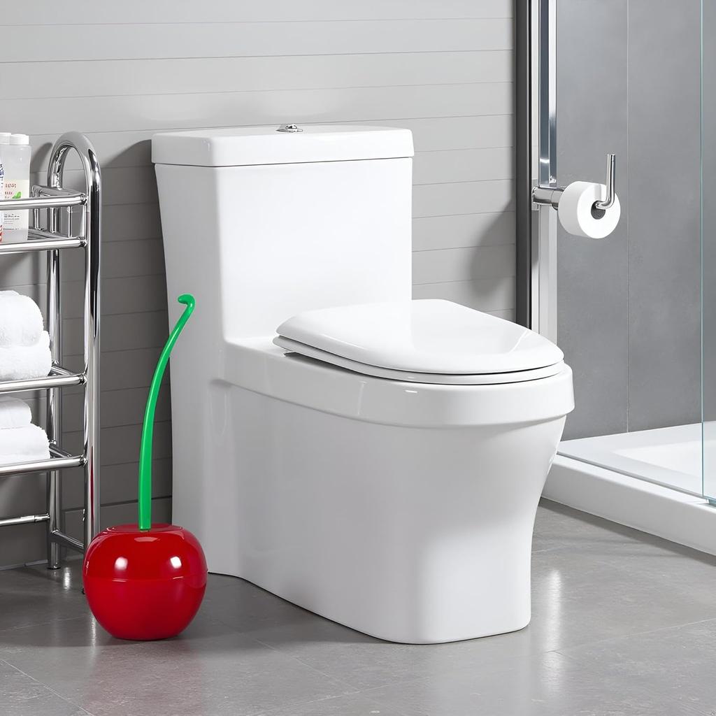 Deep Cleaner Hygienic Toilet Brush with Flexible Bristles, Closed Design Toilet Cleaner Brush with Solid Long Handle for Bathroom Toilet Cleaning