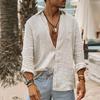 Camicia da Uomo Extra Morbida Tinta Unita Colletto alla Coreana Monopetto Traspirante Elegante Cotone Assorbimento del Sudore Revers T-shirt da Uomo Top Basic per Uomo