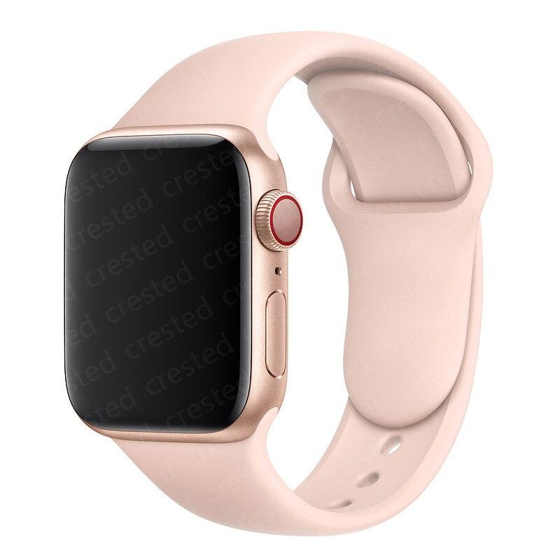 Silicone Strap For Watch Band 44mm 40mm 38mm 42mm Rubber Belt Wristband Bracelet iWatch1 2 3 4 5 Se 6 Band