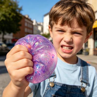 Yousheng 1/4 Stück Klarer Glitzer Knödel Quetschspielzeug, Weiches Dampfbrötchen Stressabbau Spielzeug, Handübungs Entspannungswerkzeug für Kinder Erwachsene