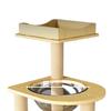 Compact Solid Wood Cat Tree with Climbing Frame & Space Capsule Bed for Large & Small Homes