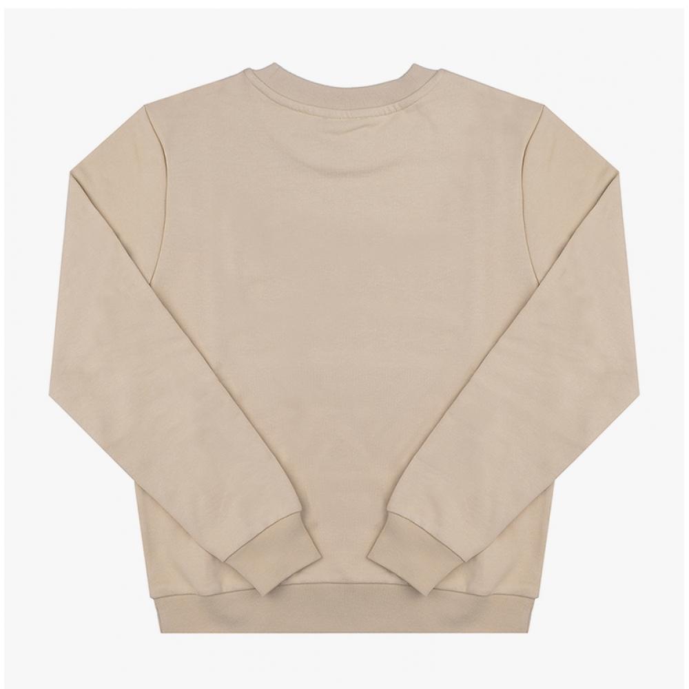 A.p.c. Velvet Logo Standard Grand Unisex Sweatshirt M27907 Tbi Beige Dark Navy