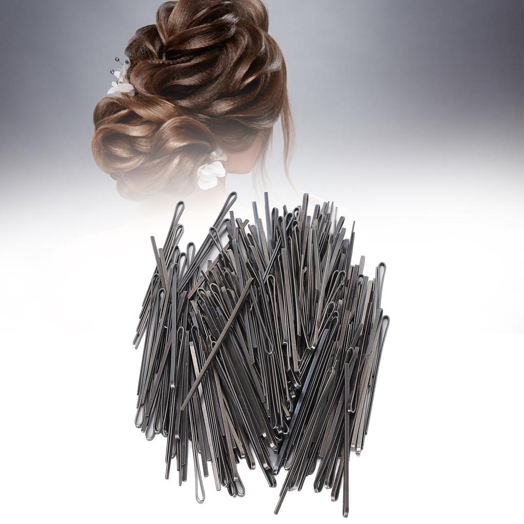 Haarnadeln Legierung Wiederverwendbar Rutschfest Tragbar Schwarz Frauen Mädchen Flache Haarspangen zum Stylen Make-up