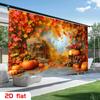 2D flat design 1 piece per pack. Warm orange maple sugar pumpkin haystack floral autumn farm banner - Harvest decorationzyc