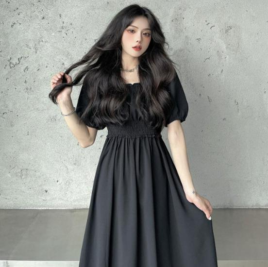 

2024 Плюс Размер Лето Однотонное Утягивающее Платье Для Женщин XL чёрный