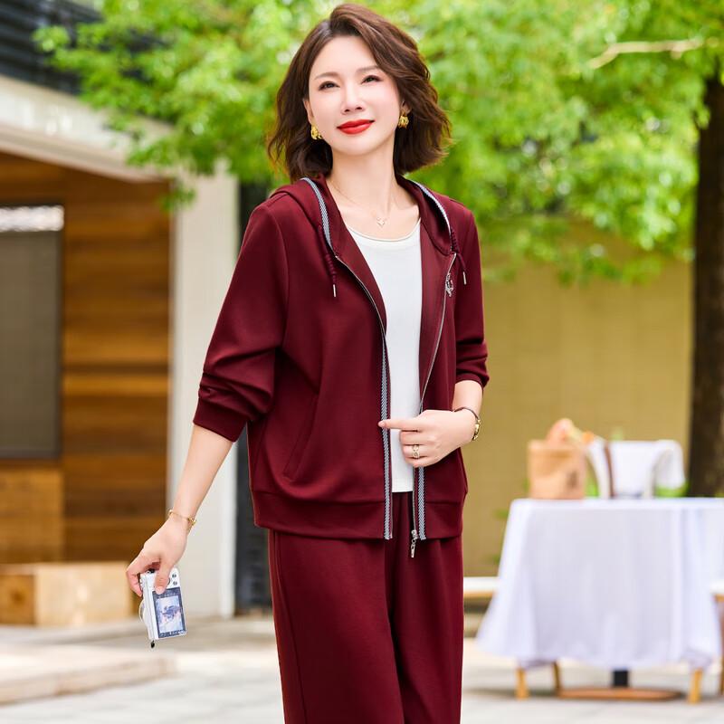 Middle-Aged Women's Spring Autumn Casual Sportswear Set