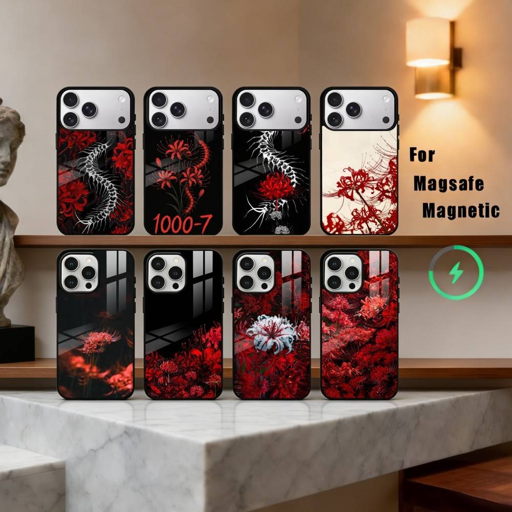 G-Ghoul R-Red Spider Lily Tokyo Phone Case For iPhone17,16,15,14,13,12,11 Plus,For Magnetic Wireless Charge Cover