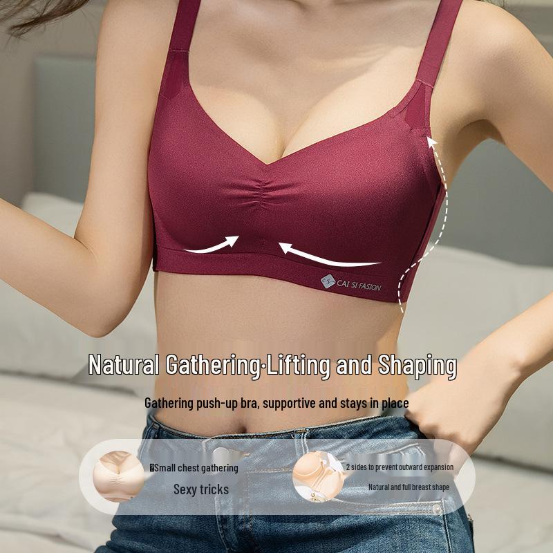 

Non-Magnetic Wireless Underwear: Medium-Thick AB Cup, Seamless, Breathable, Adjustable, Side Support & Lift 36/80AB рожевий/тілесний