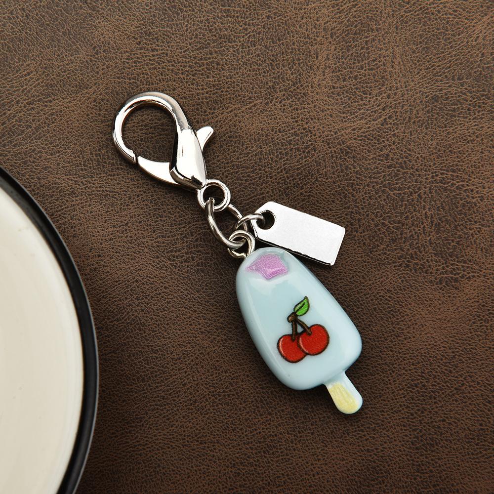 Ice Cream Popsicle Cute Keychain Simulation Resin Personalized Key Ring Bag Charm DIY Accessories Car Keychain Jewelry Girl Gift