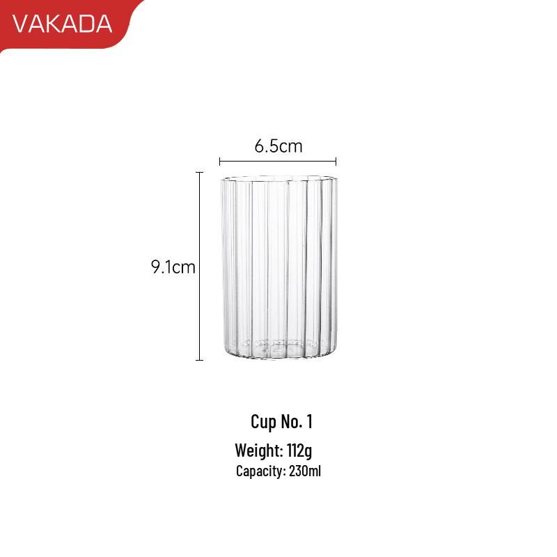 VAKADA Transparent High Borosilicate Glass Drinking Cups