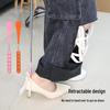 6-Color Stainless Steel Long Handle Retractable Shoehorn - Home Use Shoe-Wearing Tool