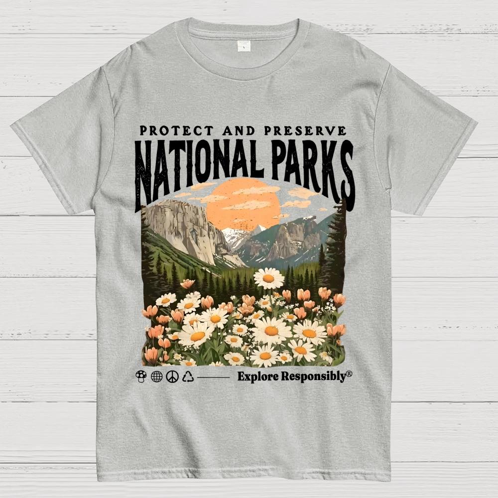 National Parks Unisex 100% Cotton Summer Casual Cool Loose T-Shirt