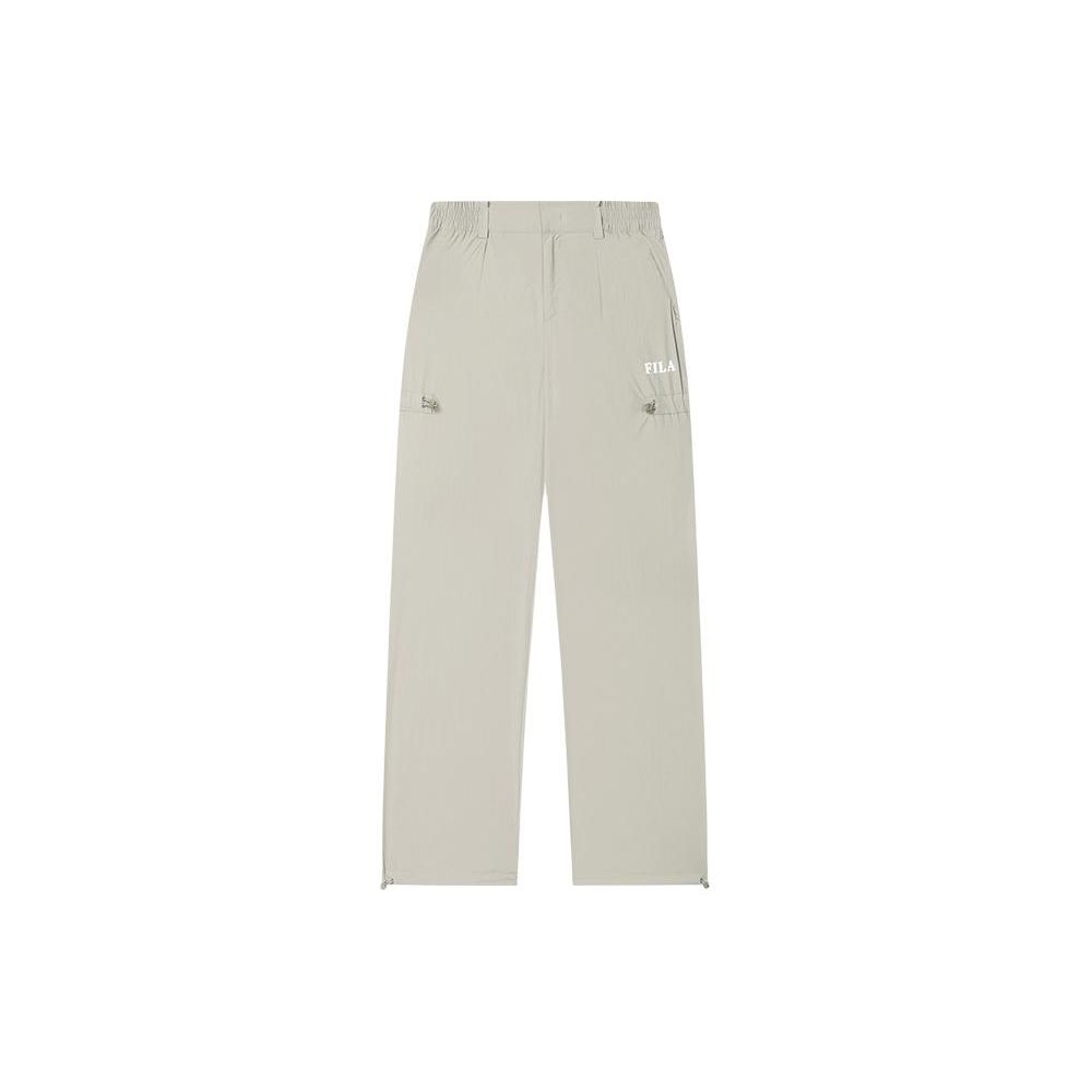 FILA Solid Color Tapered Woven Casual Pants Women bottoms Feather-Gray F51W429801F-GY