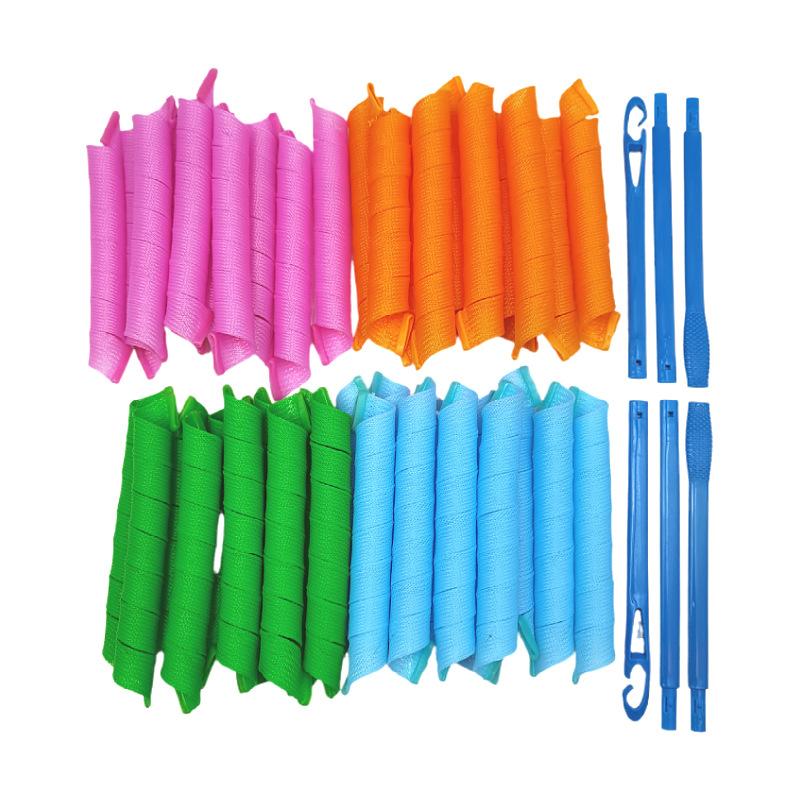30 Pcs Variety Magic Manual Curler Magic Hair Curler Curling Rod Spiral Curler Multi-Color Optional 45CM