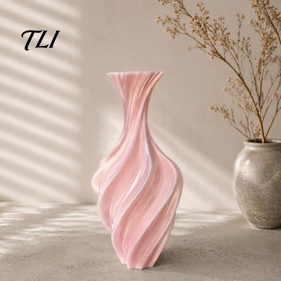 Kreatives Geschenk für Gartenliebhaber 3D-gedruckte dekorative Vase, verdrehtes Wirbeldesign, minimalistischer Tisch-Pflanzenbehälter, Hydroponik-Blume für Zuhause
