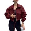 2025 Women's Autumn Solid Color Short Zipper Trench Coat