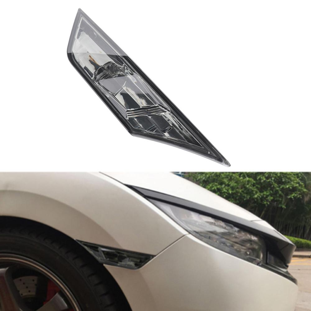 Car Side Marker Light Smoked Side Marker Signal Lights Marker Lamp Lens with T10 LED Bulbs For Honda Civic 2016 2017 2018