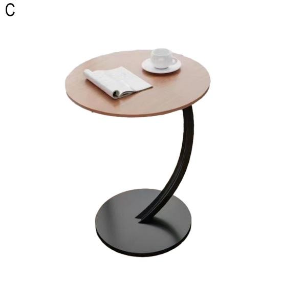 Round Side Table Modern Couch Sofa Bed Small C-Shaped End Table Office Living Room Bedroom Bedside Coffee Desk Multifunctional Nightstand