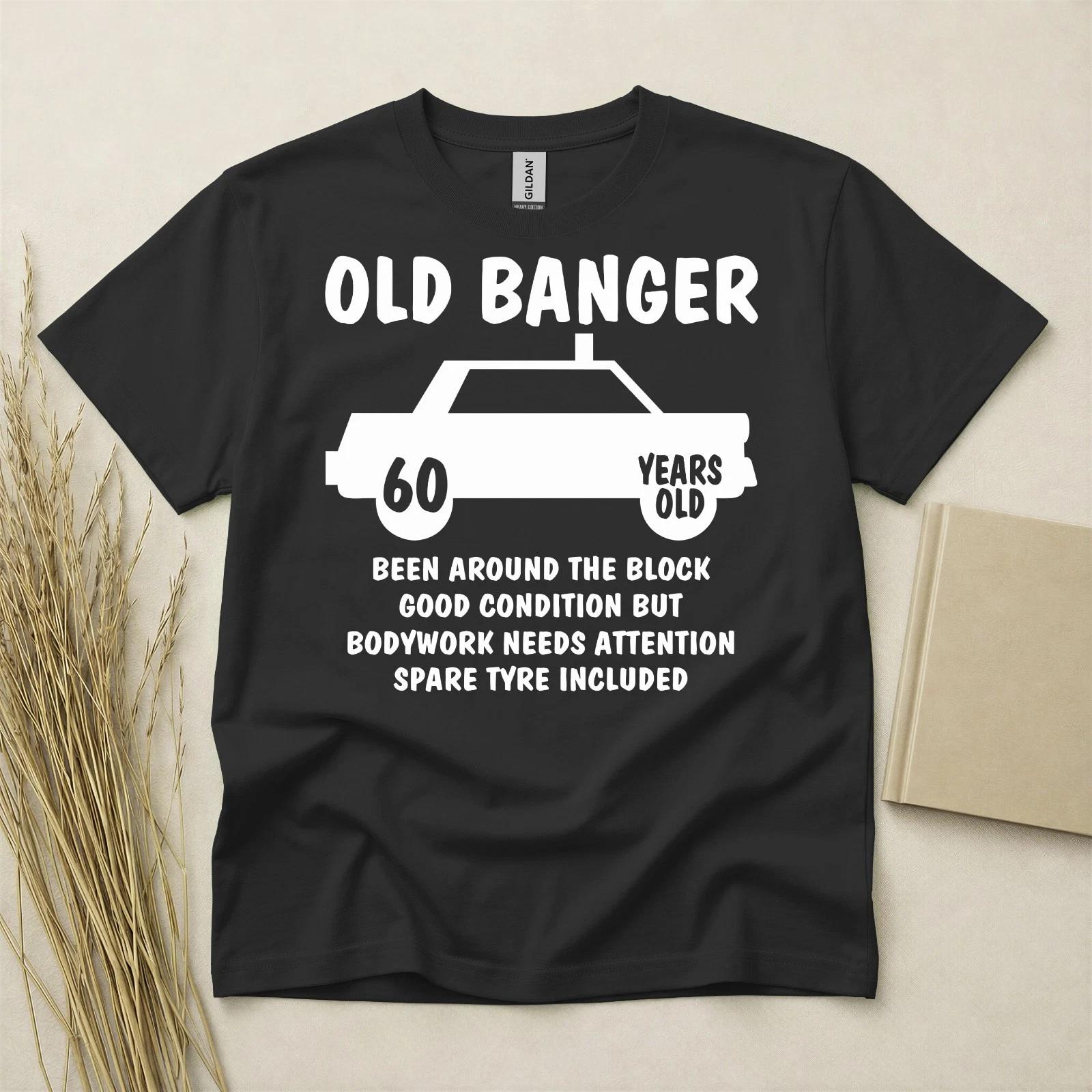 60th Birthday T Shirt Born In 1966 Gift 60 Year Old T-Shirt Old Banger Car Aged XXL