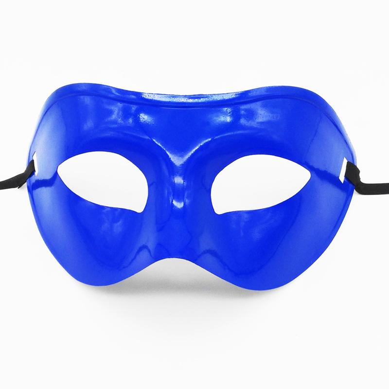 

Men s Half Face Spray Painting Gentleman Jazz Performance Ball Plastic Flat Head Mask Halloween Party Prom Wedding Decoration синий