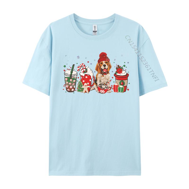 Beagle Dog Lover Merry Christmas Tshirt Graphic Print Tops Unisex Hip Hop Tee Clothes T Shirt Street Cotton Tshirt