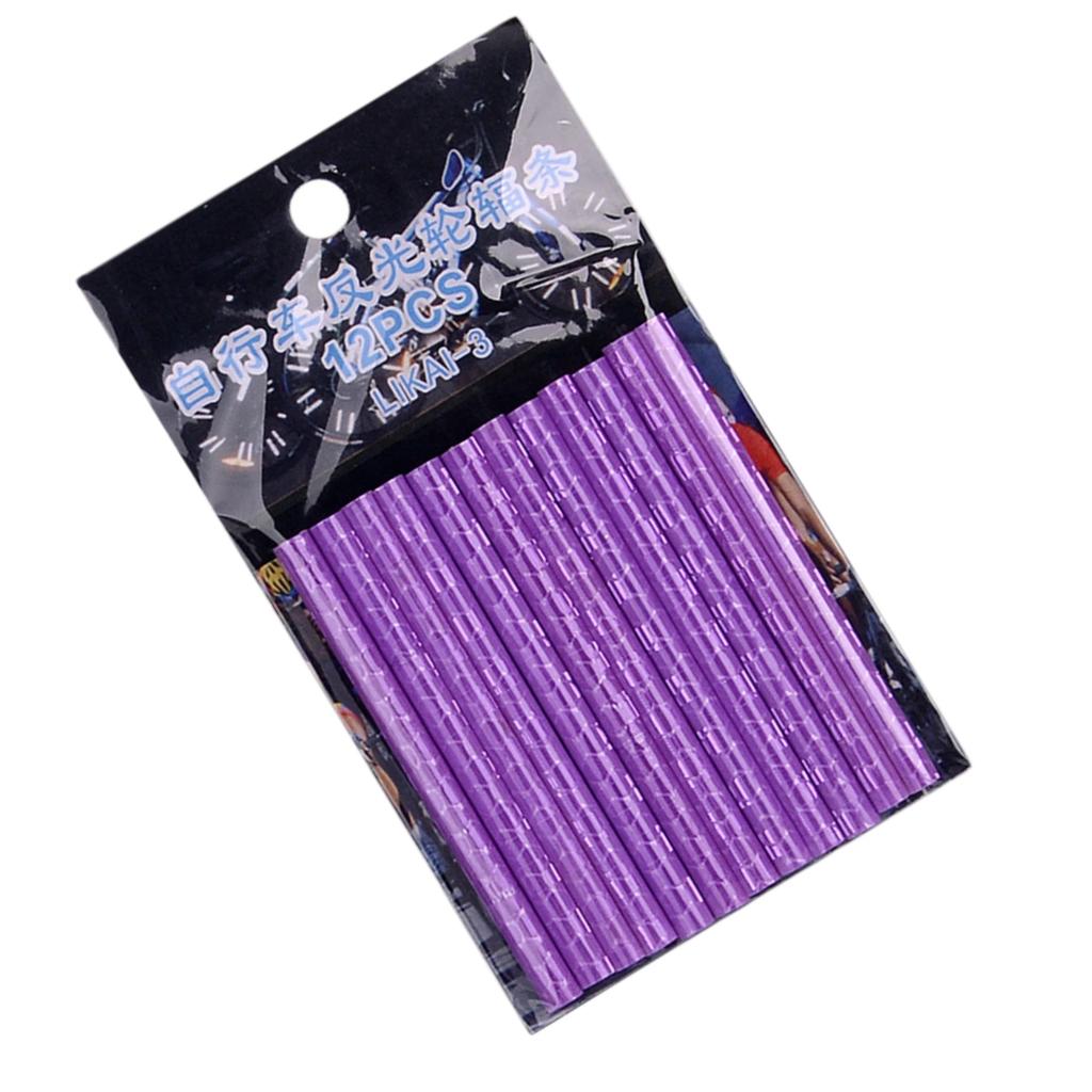12PCS/Bag Bicycle Wheel Spokes Reflective Sticker Tube Strip Warning Light DIY 7.5cm MTB Cycling Reflector Reflective Safety Kit