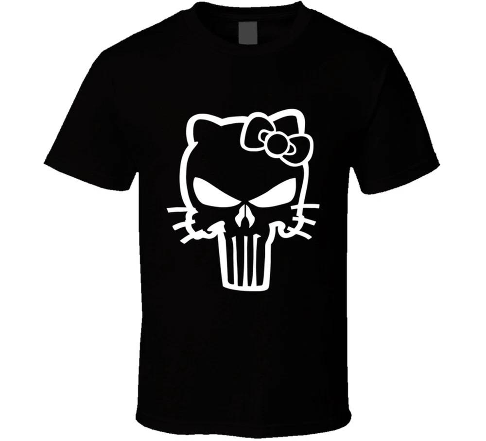 Hello Kitty Punisher Skull Parody T Shirt S