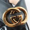 Great GUCCI Sandals Interlocking G black leather Women 36.5 695207 Used