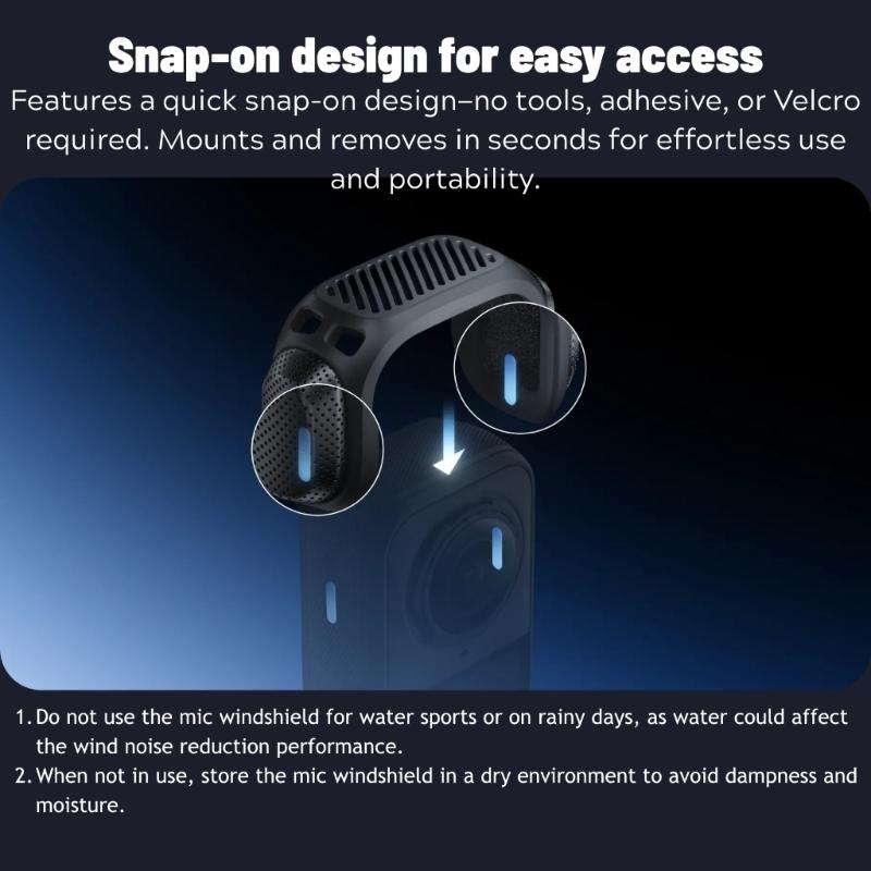 Against Air Noise Cover With Secure Break For 360 Cameras Wilderness Exploration Accessories