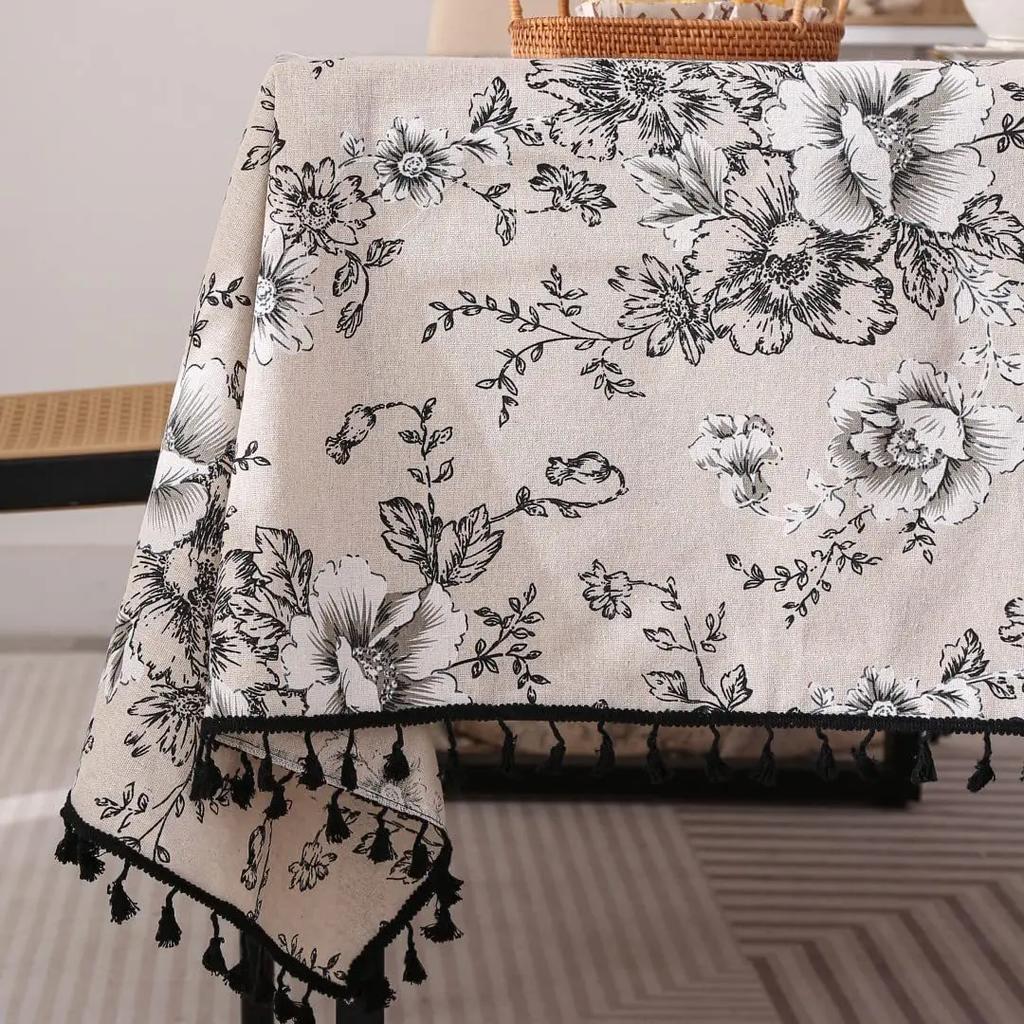 Ins Floral Tischdecken Retro Baumwolle Leinen Couchtisch Esstisch Abdeckung Tisch Tuch Picknick Matte Foto Hintergrund Tuch Room Decor
