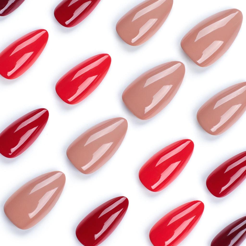 Autumn & Winter Almond-Shaped False Nails: Warm Orange European & American Ins Style Nail Tips