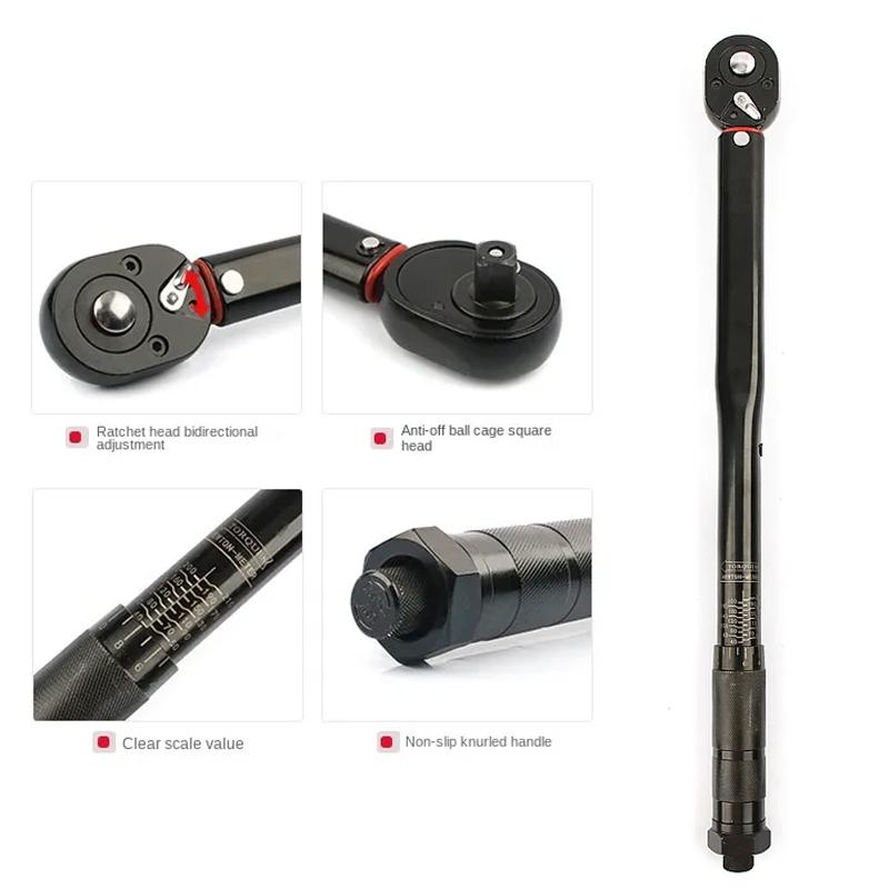 5-210N.m Torque Wrench 1/2'' 3/8'' 1/4'' Two-Way Precise Ratchet Wrench Repair Spanner Key Car Repair Square Drive Hand Tools