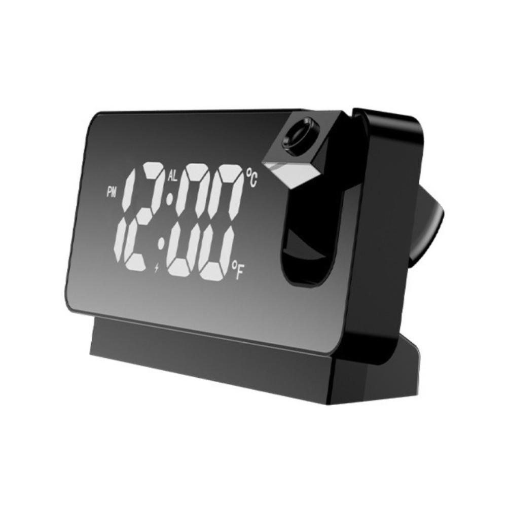 

8 inch Projection Alarm Clocks Large Screen Projection Time LED Digital Alarm Clock USB Plug-in 180° Rotatable чёрный