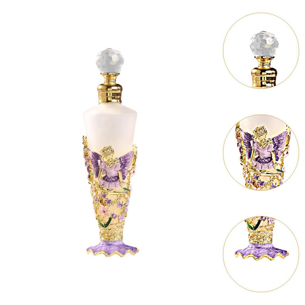 Vintage Glass Perfume Bottles Angel Flower Decor Retro Essential Oil Bottle Decorative for Women Valentines Day Gifts Souvenir