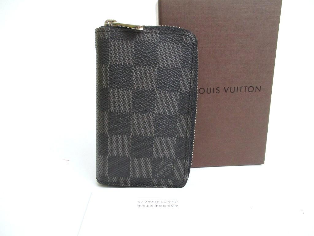 

Оригінальний гаманець для монет LOUIS VUITTON Damier Graphite зі шкіри #a774 Відновлений