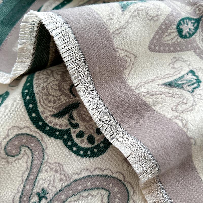 Strange Mori contrasting colors imitation cashmere scarf winter high-end personality warm shawl women