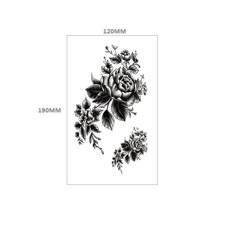 Waterproof Tattoo Sticker Girl Colored Rose Lotus Bohemian Brahma Totem Chest Back Cover Tattoo