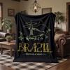 Brazil National Football Team Print Flannel Blanket Soft Warm Sofa Bed Throw Blanket For Home Office Bedroom