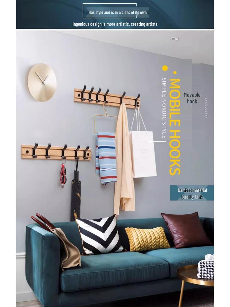 Wandmontierter Flur Garderobenständer mit Haken für Mäntel und Hüte