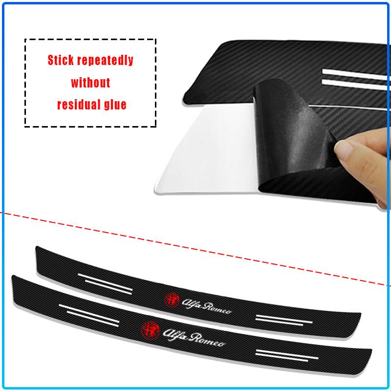 1pcs Carbon Fiber Car Trunk Rear Bumper Sticker Guard Plate Protector For Alfa Romeo 147 159 156 Giulietta Giulia Mito Spider Alpha Nheadrest