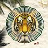 Forest Tiger Pattern Metal Wind Spinner Outdoor Garden Decor 360 Rotating Hook Easy Install No Power Needed Wind Chime for Yard