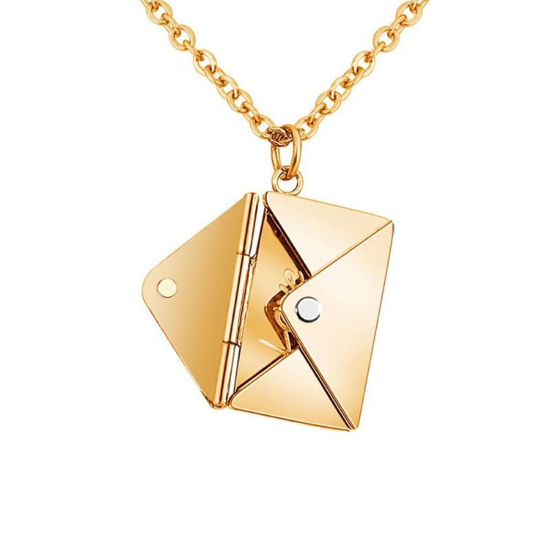 1Pcs Customized Stainless Steel Jewelry Confession Love You For Valentine Day Gift Love Letter Envelope Pendant Necklace