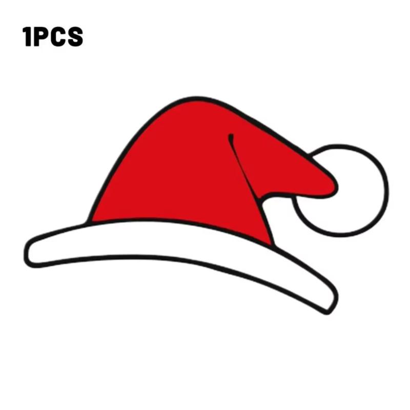 For Tesla Christmas Decoration Stickers For Model Y Santa Hat Front Logo Modification Creative Car Accessories Festive Design