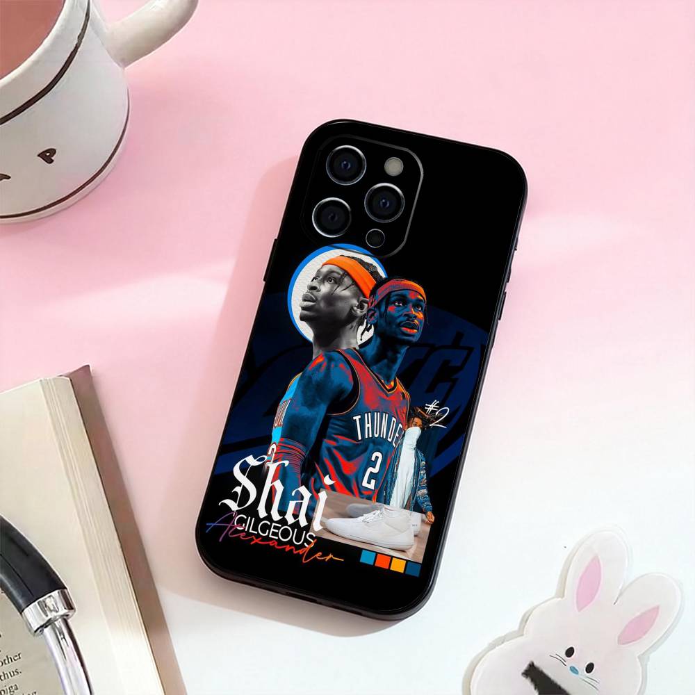 Basketball S-Shai Gilgeous-Alexander 2 Phone Case For iPhone 17,16,15,14,13,12,11 Plus,Pro,Max,XS Silicone Soft Cover