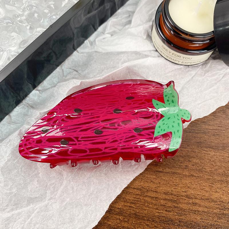 Pinza para el pelo de fresa de acetato Serie de frutas de personalidad Pinza Pinza para el pelo de sandía Accesorios para el pelo Pinzas de cereza Pinzas para el pelo de mujer