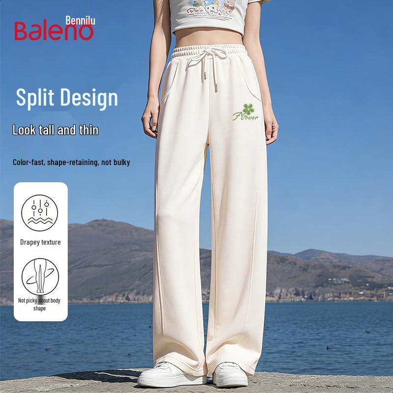 Baleno Women's High-Waist Straight-Leg Casual Pants