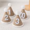 100-day Newborn Hat Burlap Birthday Hat Baby 1~3 Year Birthday Headband  Baby Birthday Decorations