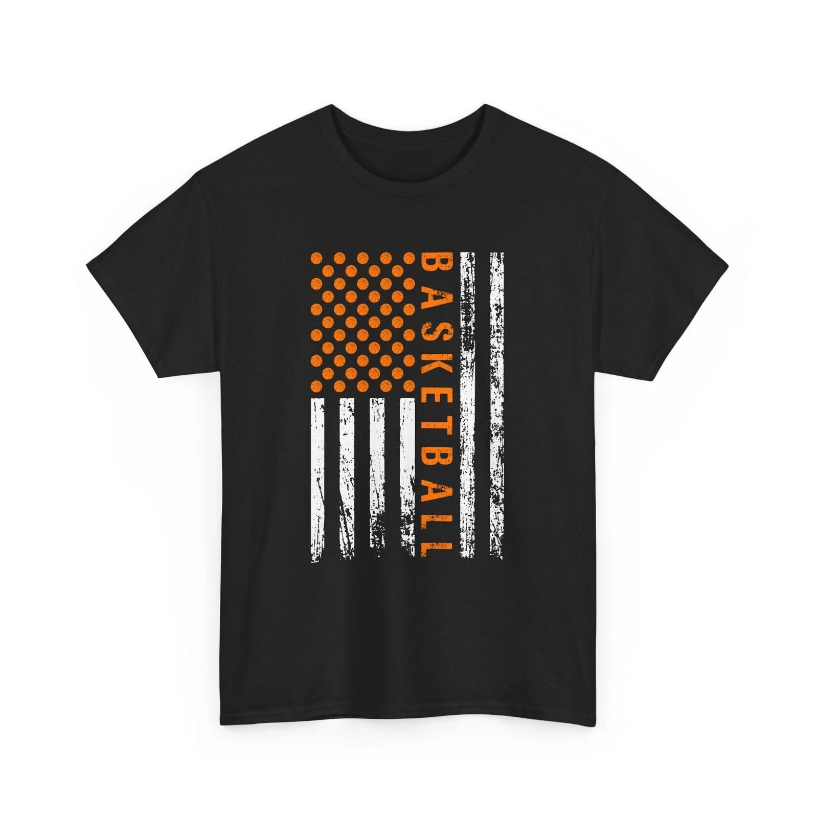 Basketball Court Vibe T-Shirt | Hoops Fan Tee | American Flag Basketball Shirt S